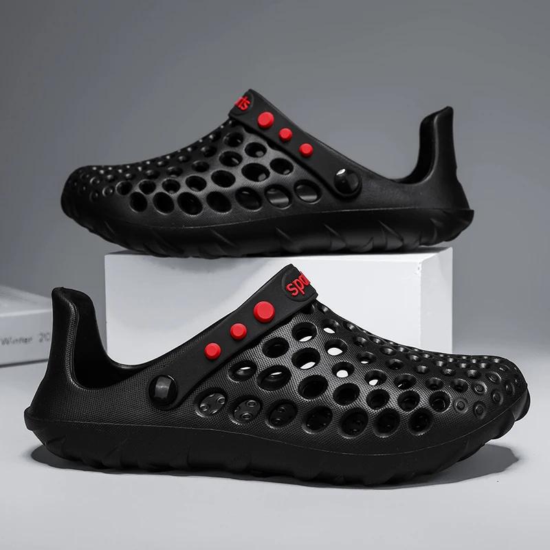 Yto Curtain Men's Summertime Shoes Clogs Eva Slide Shoes Flat Sandal Shoes Breathable Hole Shoes Beach Home Leisure Slides Summertime Shoes Cm
