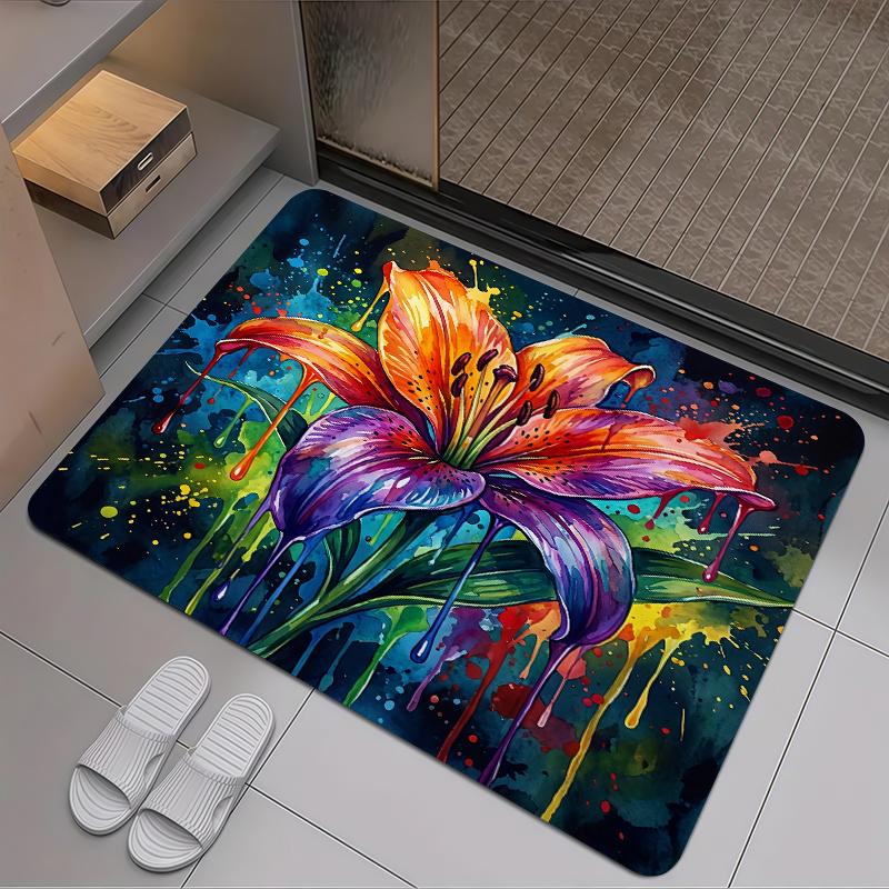 2025 New Colorful FlowersCarpet Rug for Living Room Bedroom Home Sofa Decoration,Kids play Non-slip Floor Mat
