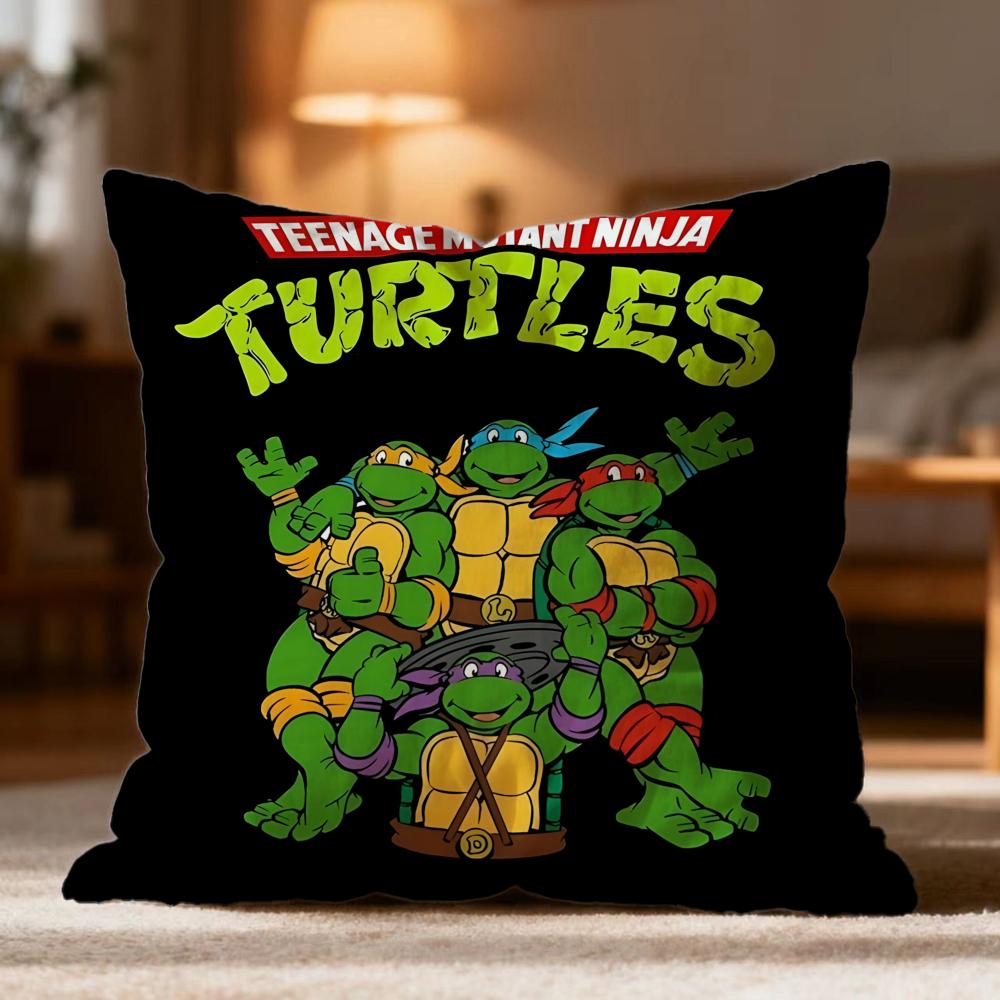 Hot TTeenage Mutant Ninja Turtleses Cushion Cover Soft Washable Pillow Case Multi-Scene for Couch Bed Travel Office Use