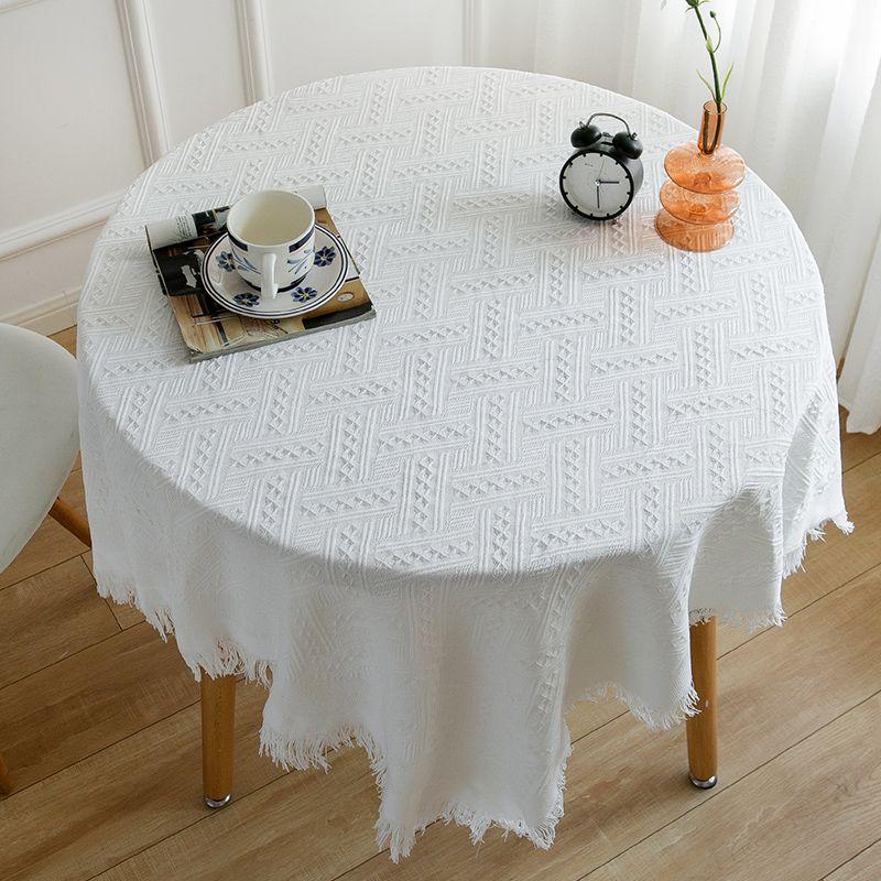 Chinese National Style Retro Tablecloth Tassels Cotton Linen Dirt Resistant Table Cloth Geometric Stylish Home Decoration Obrus