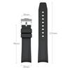20mm Non Stick Ash Fluoro Rubber Strap for Tudor Special Arc Curved End FKM Watch Band Men Sport Waterproof Bracelet Accessories