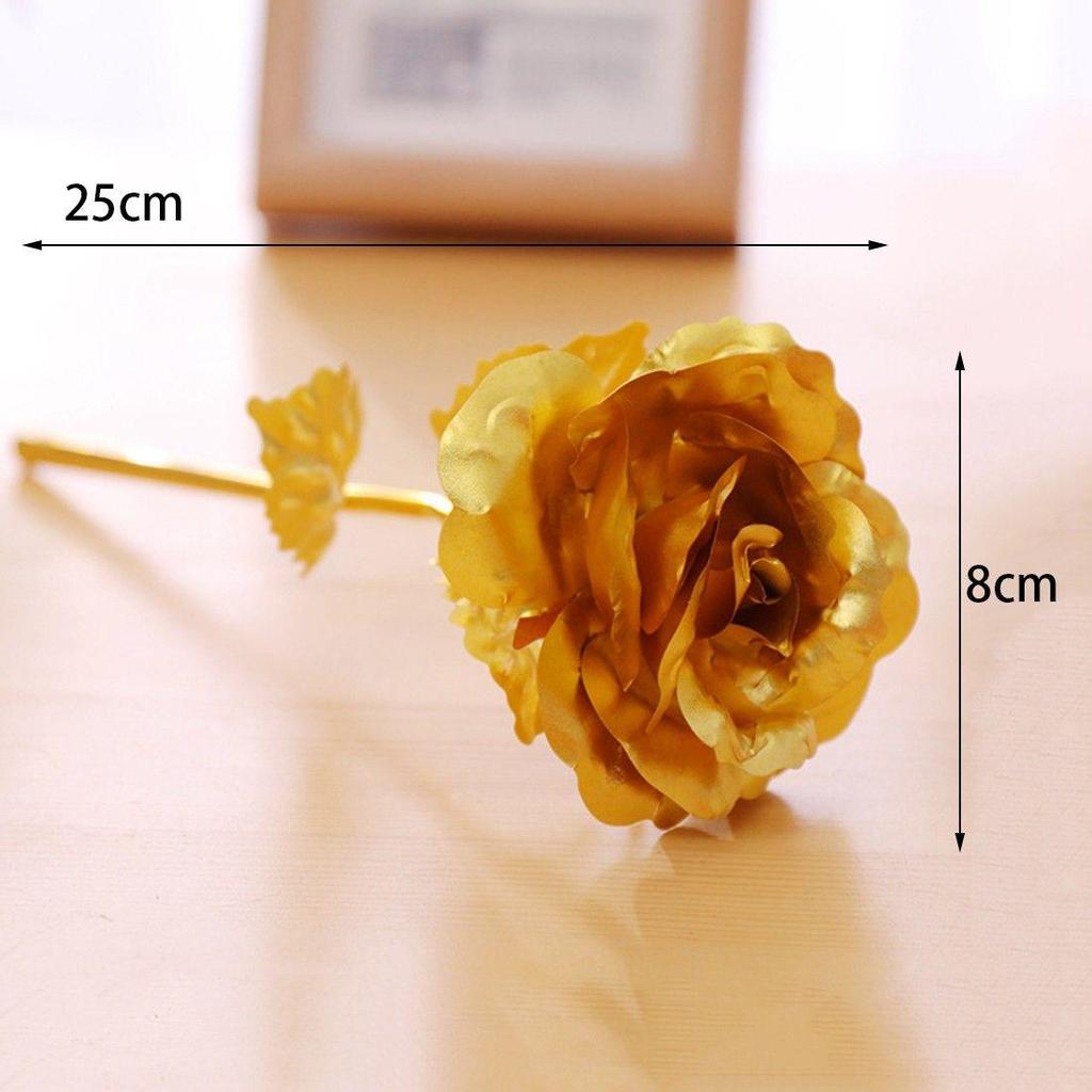 Nova folha de ouro banhada a rosa decoração de casa flor artificial presentes de natal dia dos namorados