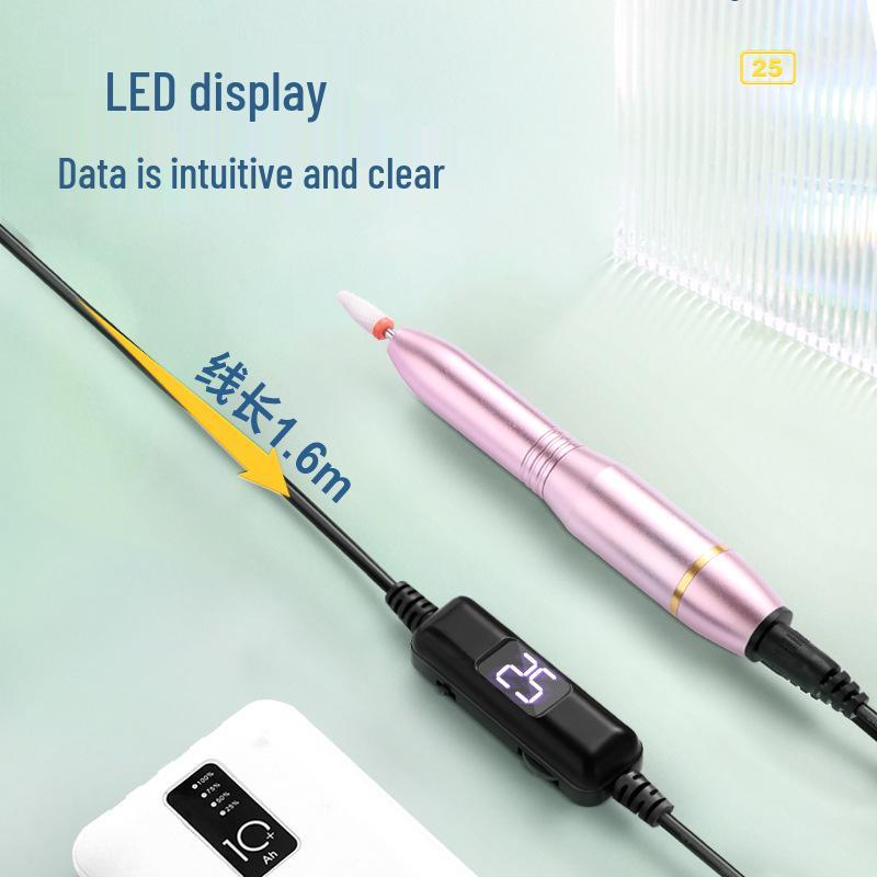 USB-Powered 25,000 RPM Nail Grinding & Polish Removal Pen with Digital Display & CE Certification