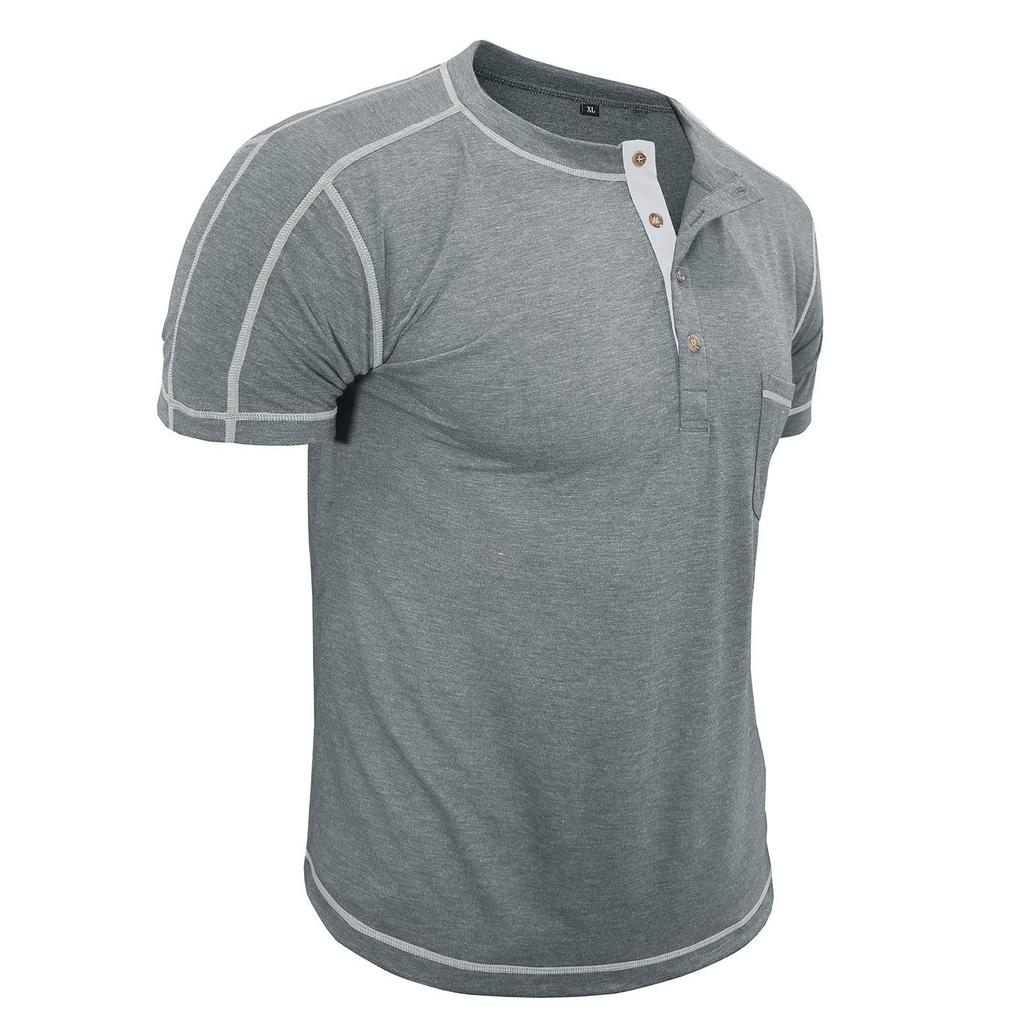 Men's Casual Color-block Sports T-shirt - Men's Round-neck Short-sleeved Top