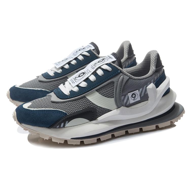Li Ning Fangyuan Eternal Running Shoes Women's Low Top Shark Gray/Leather Gray Blue/Haze Gray AGCR058-10