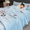 Class A Ice Silk Cooling Summer Quilt 4-Piece Set: Lightweight Embroidered Air Conditioning Quilt