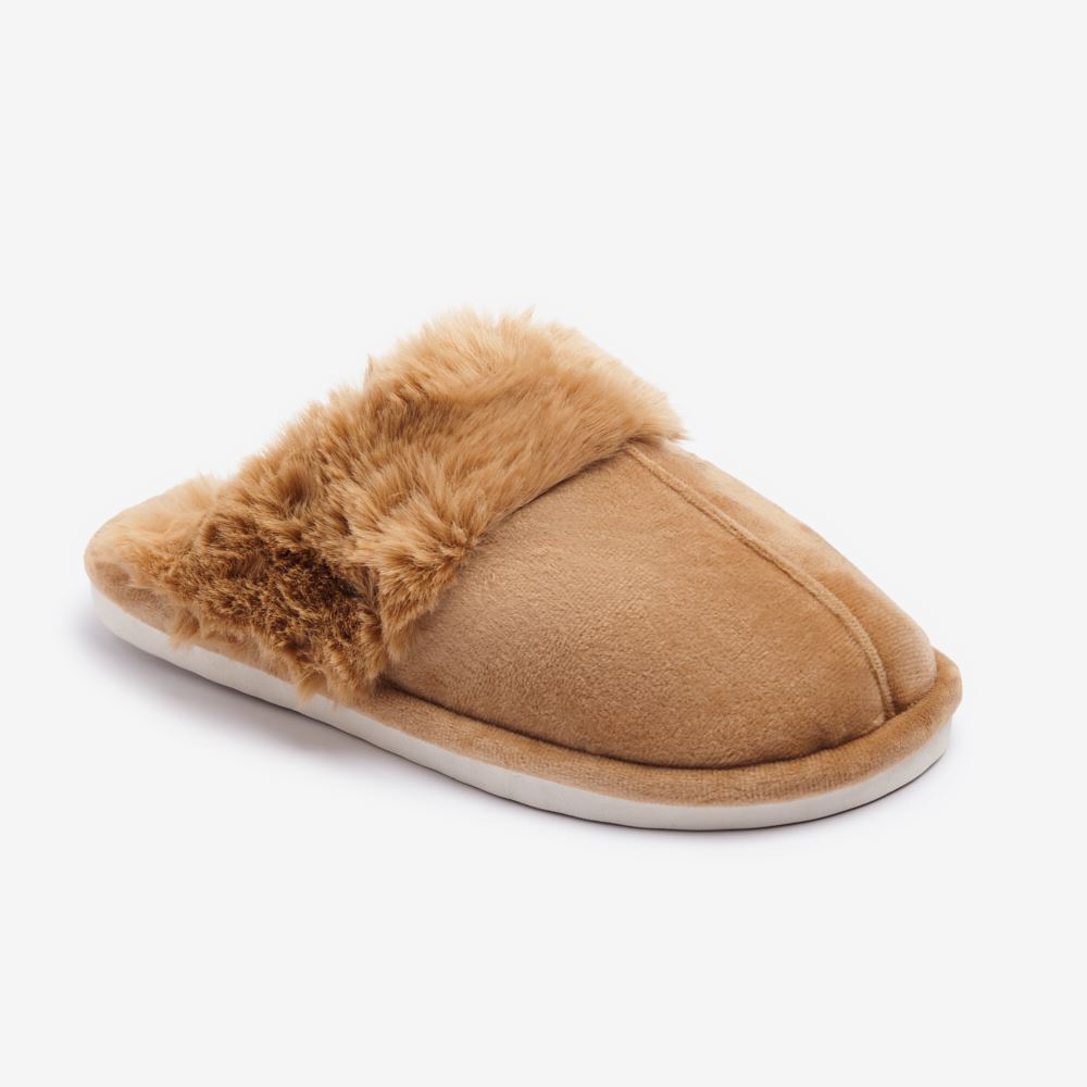 Women's Slippers With Fur Lamino Camel Insulated 38/39