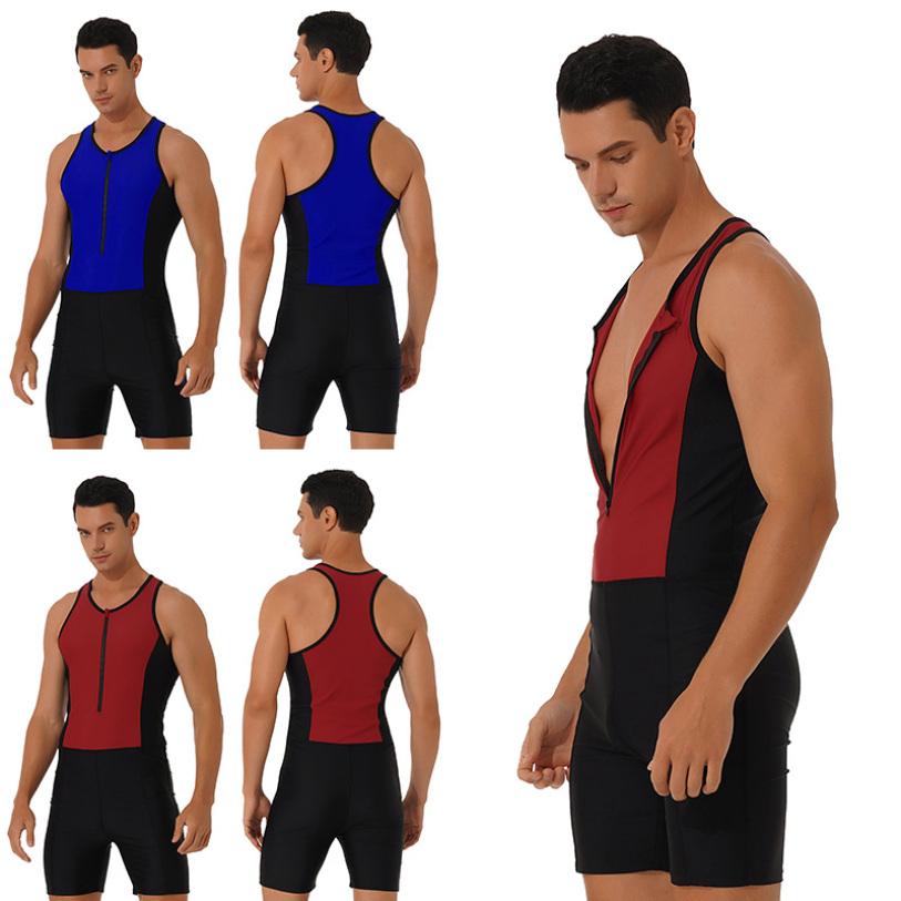 

Мужской боди Купальники без рукавов Комбинезон на молнии Купальник Купальный костюм Одежда для серфинга