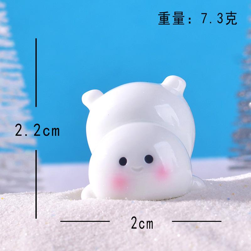 Mini Resin Christmas Desktop Decoration Cute Christmas Snowman Figurines Micro Landscape Ornament 2026 New Year Home Party Decor