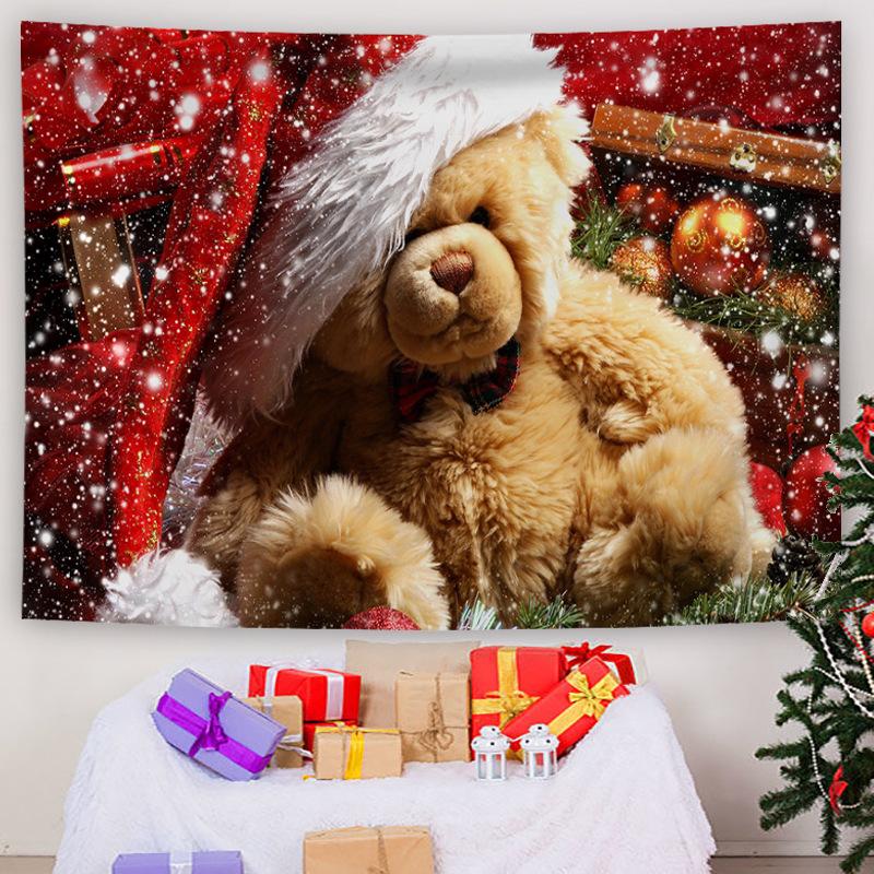 Customizable Christmas Backdrop Nordic-style Cross-border E-commerce Fireplace Tapestry Home Decor Photo Prop Hanging Cloth