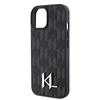 Karl Lagerfeld Klhcp15Spklpklk Iphone 15 / 14 / 13 6.1 Czarny/Black Hardcase Skóra Monogram Hot Stamp Metalowe Logo