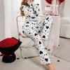 Dames Komfortabelt Pyjamassett med Kjærlighetstrykk, Langermet og Langbukse