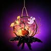 Halloween Wooden Pumpkin Bat Hanging Decoration