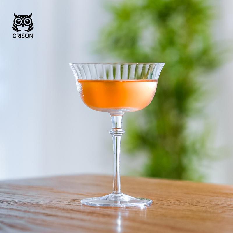 INF07 Crison Stripe Series Cocktail Cup Martini Cup Champagne Cup Crystal Glass Material Handmade