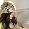 Hollow Knit Basin Caps Weave Beanies Cap Ins Crochet Flower Hat  Ladies