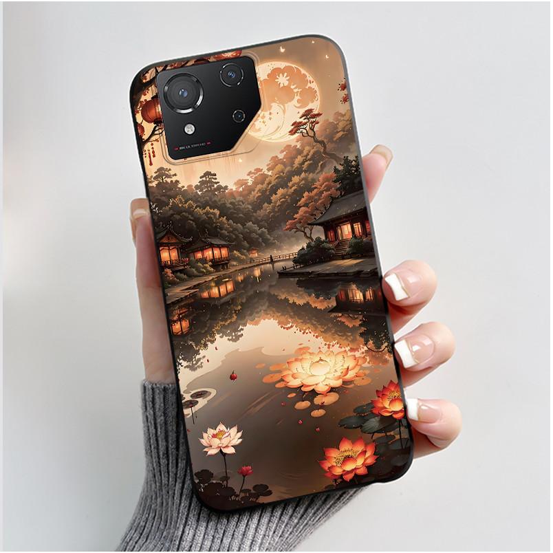 Custodia per Asus ROG Phone 8 Custodia per Telefono ROG 8 Pro Lusso Carino Coniglio Amore Divertente Nero Morbido TPU Silicone Cover Posteriore Protettiva
