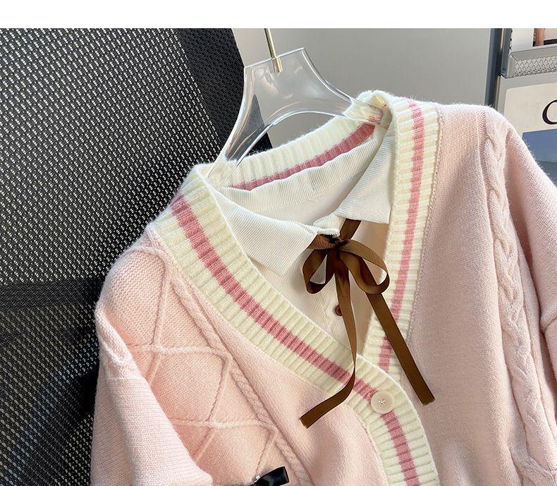 Z Bow Women's Loose Knit Cardigan - Autumn/Winter 2025 Japanese Style