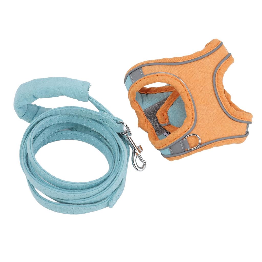 Cat Vest Harnesses and Leash Color Blocked Reflective Adjustable Escape Proof Kitten Vest Harnesses for Walking Outdoor