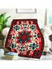 Christmas Theme Blanket Throw, Ukrainian Embroidered Ornament Pattern Gift For Tent Picnic Beach Travel, Handhine Wash, Soft And Comfortable (60x50)