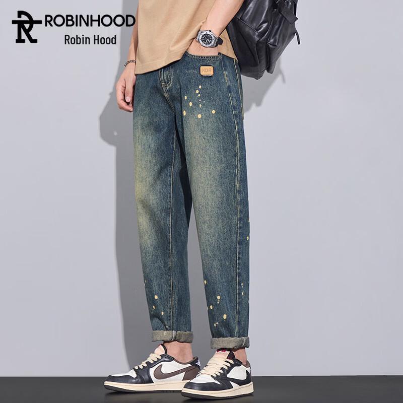 ROBINHOOD Men s Summer American Retro Loose Straight Jeans 31