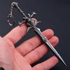 World Of Warcraft Frostmourne Weapon Keychain Lich King Alloy Sheep Head Swords Game Peripheral Keychain For Fans Jewelry Gifts