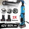 42V 3/8"" Cordless Ratchet Rechargeable Electric Wrench Scaffolding 90N.m Right Angle Wrench Tool with  Battery Charger Kit