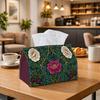 1pc Arts Peony European Tissue Box | Multi-functional Napkin Dispenser, Two Sizes Available Suitable for Home, Parties, Car Decoration Graphic Dark Gr