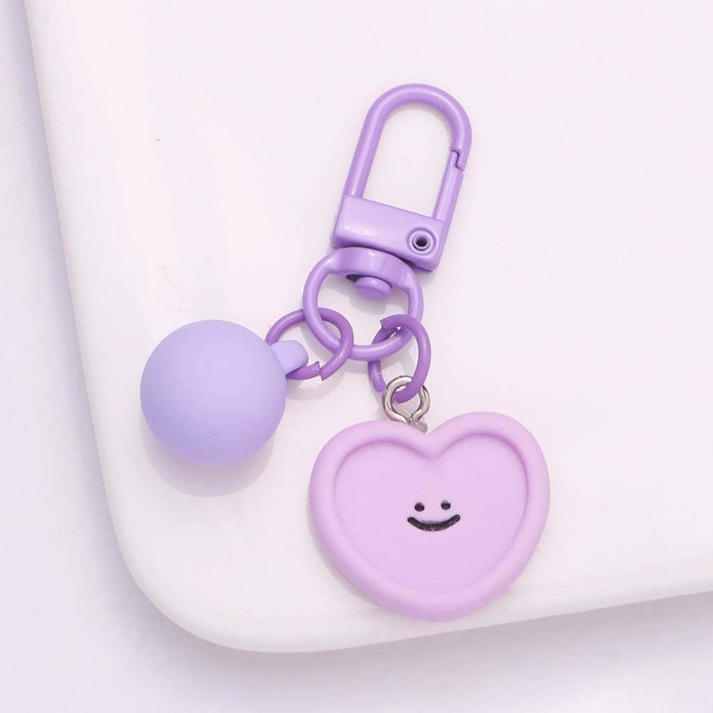 Porte-clés en résine avec joli visage souriant, pendentif en forme de cœur, de fleur, de nuage, de sac, accessoires de bricolage, couleur bonbon, décoration, bijoux