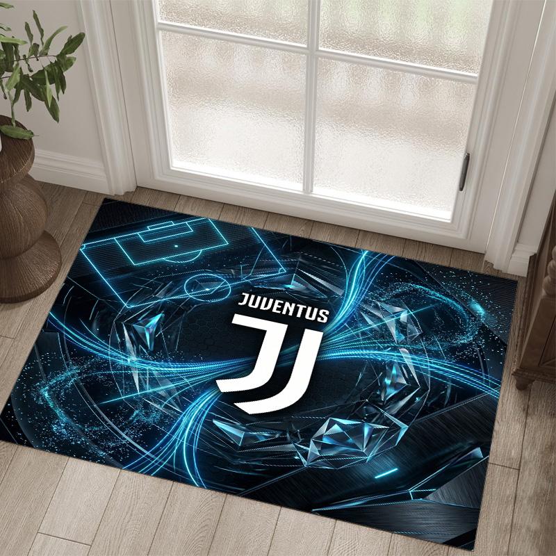 Juventus FC Design Crystal Velvet Carpet Cozy Non?Slip Printed Rug For Bedroom Living Room Entrance