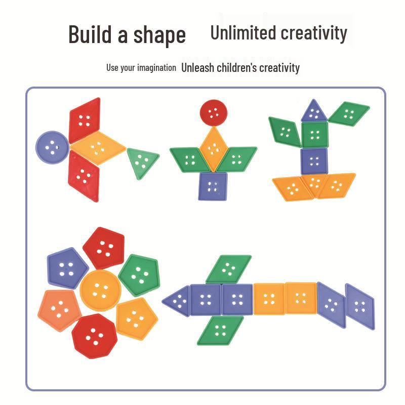 Handmade Montessori Geometric Beading Blocks - Educational Toys for Primary School Students