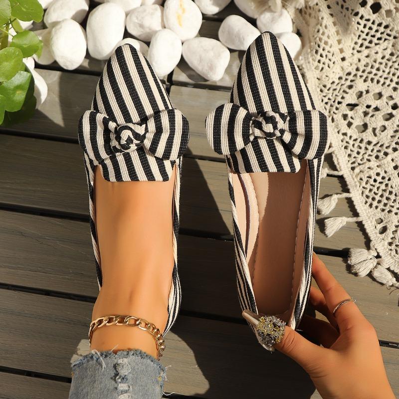 Fashion 2025 Ladies Shoes Shallow Women's Flats Fashion Butterfly-knot Casual Best Seller New Color Matching Plus Size Flat Low Heels