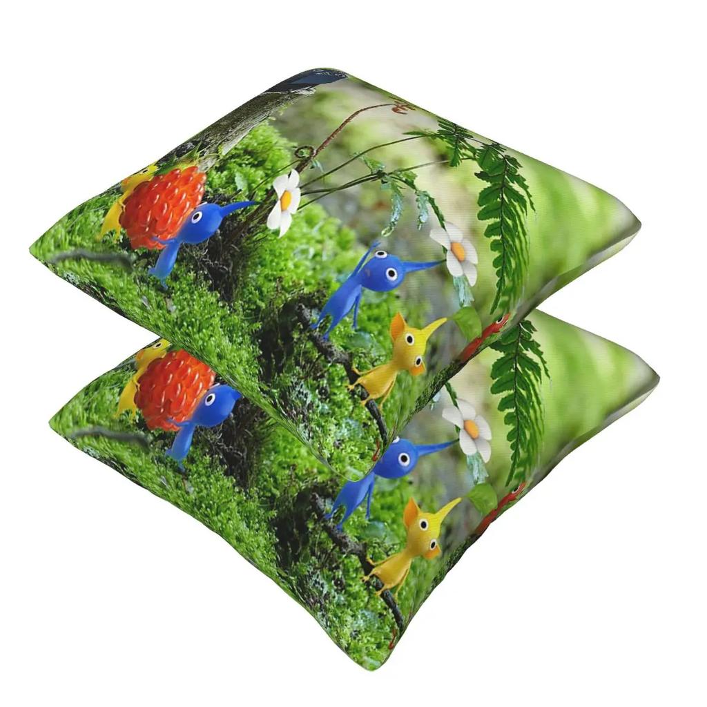 Pikmin 2 Pcs Square Pillowcase Pillow Cover Cushion Decor Comfort Throw Pillow For Home Living Room