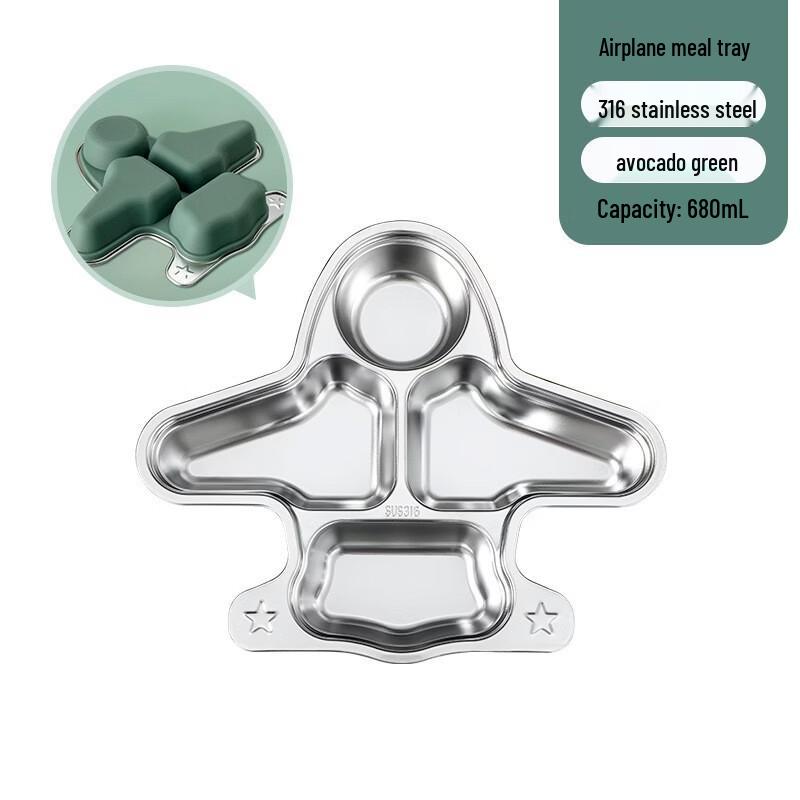 

Ruhan 316 Stainless Steel Kids Airplane Lunch Plate