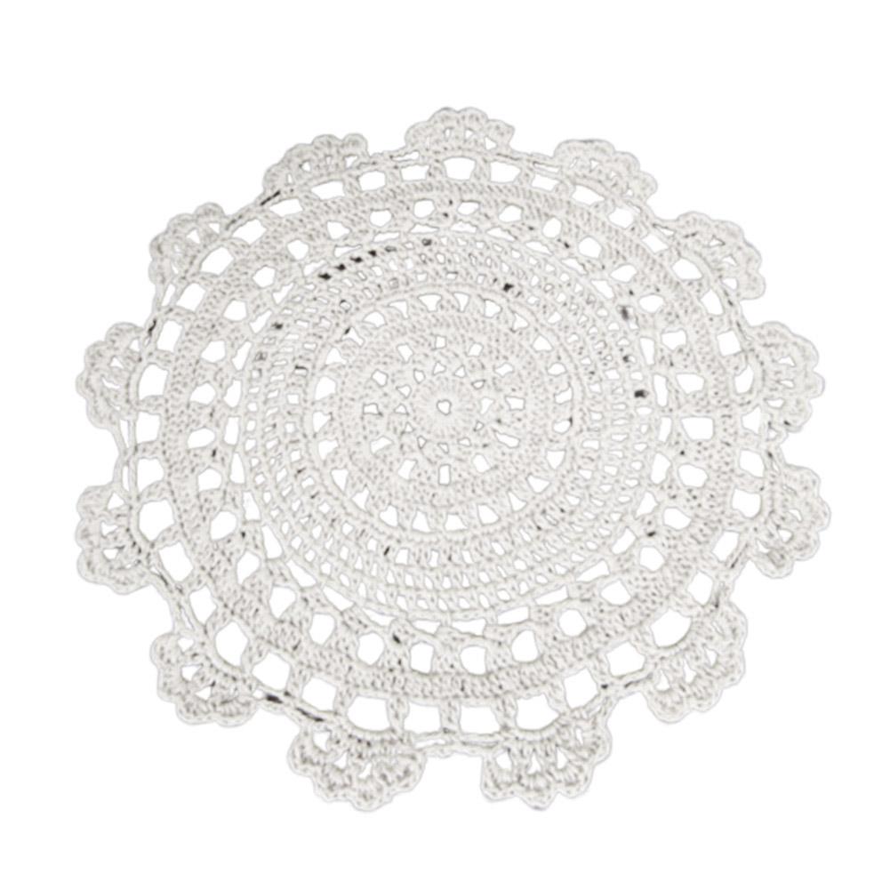 

TLS винтажная хлопковая подставка для столовых приборов, связанная крючком, подставка под кружку, стол, подушка для чая, кофе, подушка 30cm белый