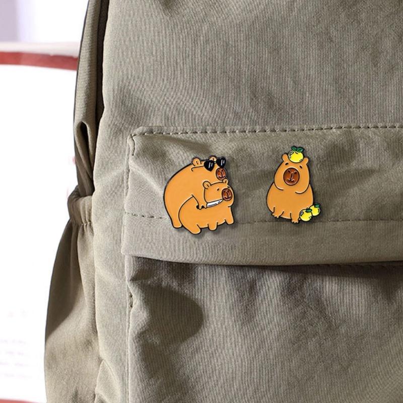 Unique Capybara Designs Brooch Decoration Trendy Capybara Enamel Brooch With Vibrant Colors Dainty Lapel Pin For Women