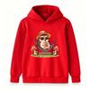 Kids Boys Girls Pullover Hoodie, Cute Hedgehog Chill on Hammock With Summer Drink Mushroom Printed Casual Soft Hooded Sweatshirt For Children Daily Ou