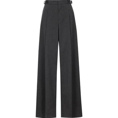 Women's Pleated Wide-Leg Trousers with Adjustable Belt