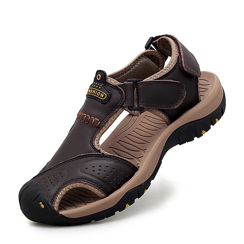 Korean Style Men's Breathable Outdoor Sports Sandals - Trendy Summer Closed-Toe Beach Shoes for Teenagers