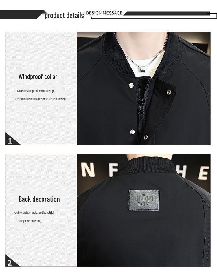 Men's High-Quality Spring/Autumn Baseball Collar Workwear Jacket