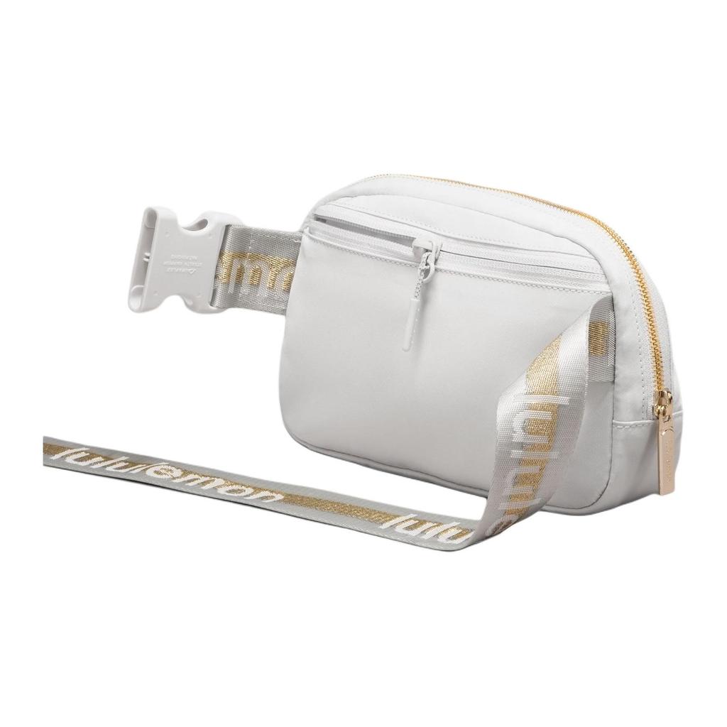 Lululemon 1L Everywhere Zipper Closure Nylon Waist Bag Unisex Waist Bag Steam Gold White LU9BHGS-279218