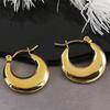 Trendy Stainless Steel Geometric Hoop Earrings Gold Color Christmas Gift Earring Jewelry for Women Boucle Oreille Femme E9535S02