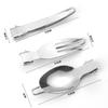 3 Teile in 1 Set Edelstahl Messer Gabel Löffel Set Faltbares Camping Tragbares Besteckset für den Außenbereich Camping Zubehör