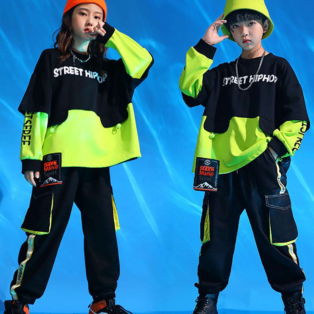 Κοριτσίστικο Fashion Trend Street Dance Set Top Ημιμανίκι Παντελόνι Jazz Dance Set