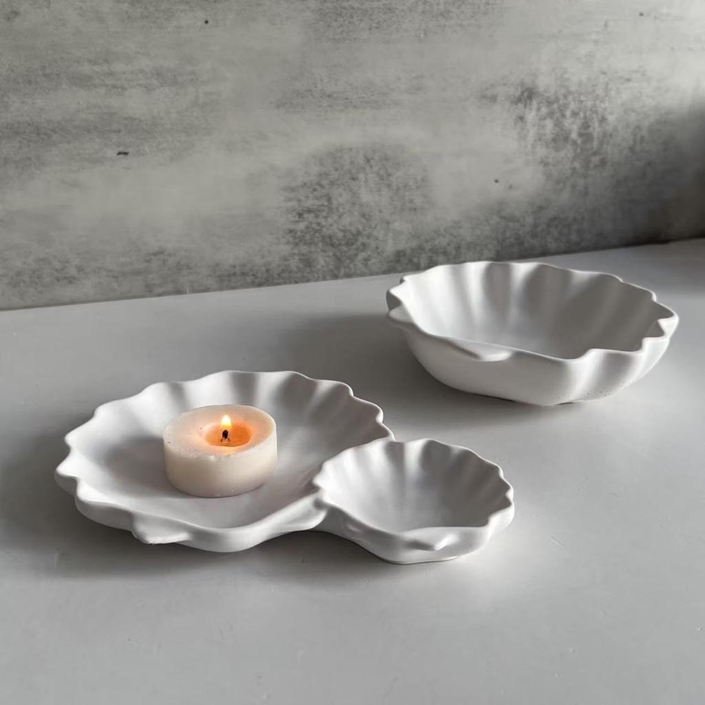 1 Stück Muschelform Kerzenglas Silikonform Kreative Schmuckaufbewahrungsplatte Obstschale Silikonform DIY Gips Harz Beton