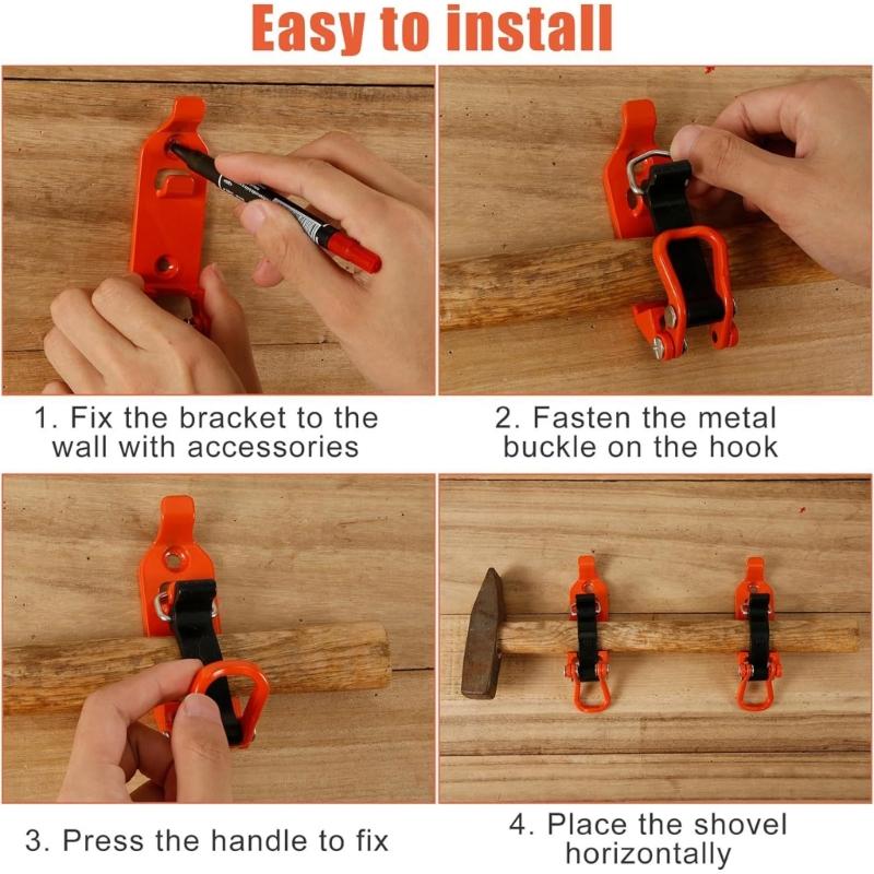 Wall Mounting Bracket Long Handle Tool Roof Rack Quick Release Holder Mount Kit Auto Accessories Shovel Holder Clamp