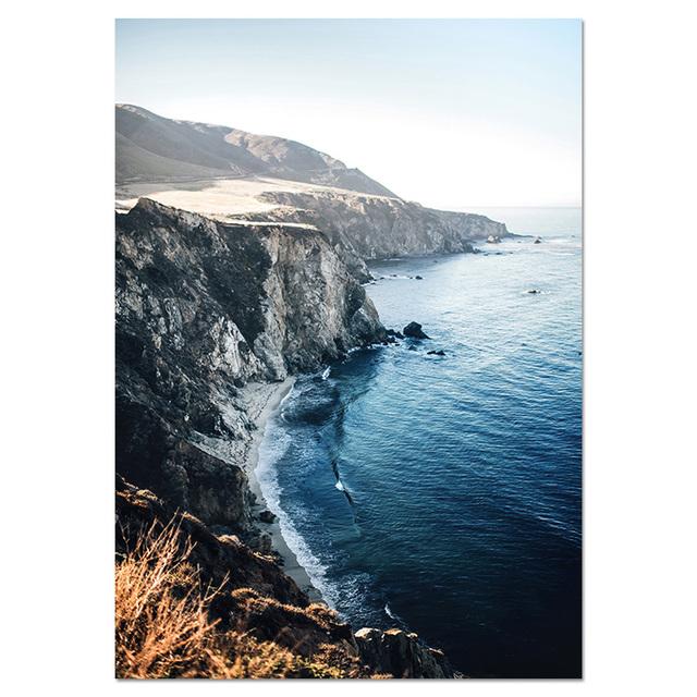 

Плакат с горным прибрежным пейзажем, скандинавское украшение, настенный художественный принт, холст, декоративная картина, скандинавский домашний декор 21cm×30cm NoFrame