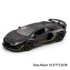 1:32 Revuelto SVJ63 Model Sports Car Toys Alloy Diecast Miniature Police Cars Sound Light Doors Opened Pull Back Toy Supercars
