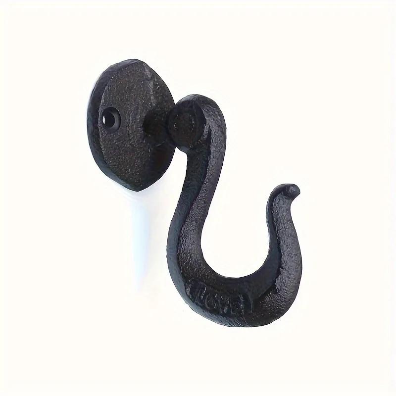 Vintage Garden Cast Iron Hook Metal Practical Wall Mounted Flowerpot Basket Black Wrought Iron Hook Wall Decoration
