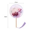 Half Transparent Round Hand Fan Long Handle Silk Fan Hanfu Embroidered Fan  Dance Performance