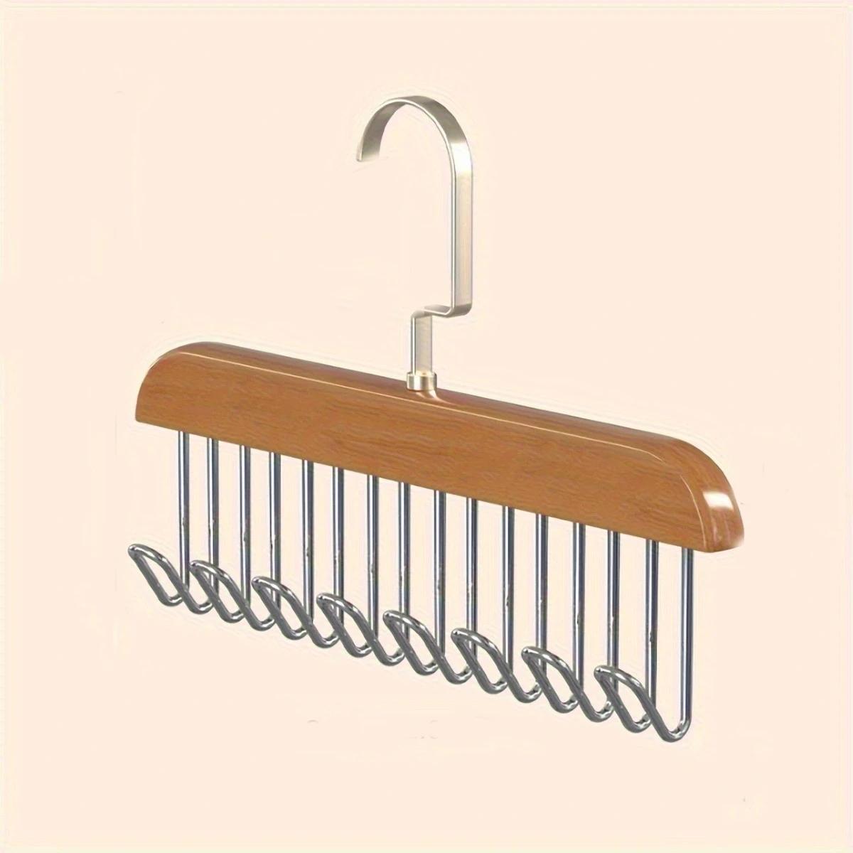 

1pc-Wooden Hangers for Bras, Space Saving Hangers with 360 ° Rotating Hooks, Heavy-duty Wooden Hangers for Wardrobes
